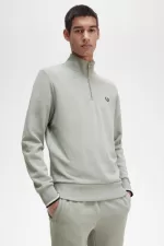 Fred Perry Half Zip Men’s Sweatshirts Grey | XBKPH6438