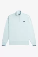 Fred Perry Half Zip Men’s Sweatshirts Light Aqua Midnight Blue | QMWVD5136