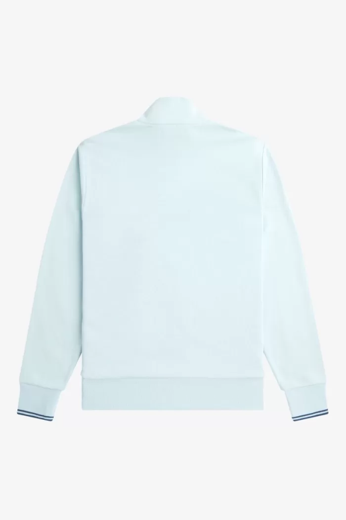 Fred Perry Half Zip Men’s Sweatshirts Light Aqua Midnight Blue | QMWVD5136