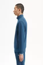 Fred Perry Half Zip Men’s Sweatshirts Midnight Blue Light Aqua | KLDNJ3901