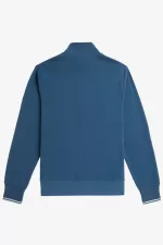 Fred Perry Half Zip Men’s Sweatshirts Midnight Blue Light Aqua | KLDNJ3901