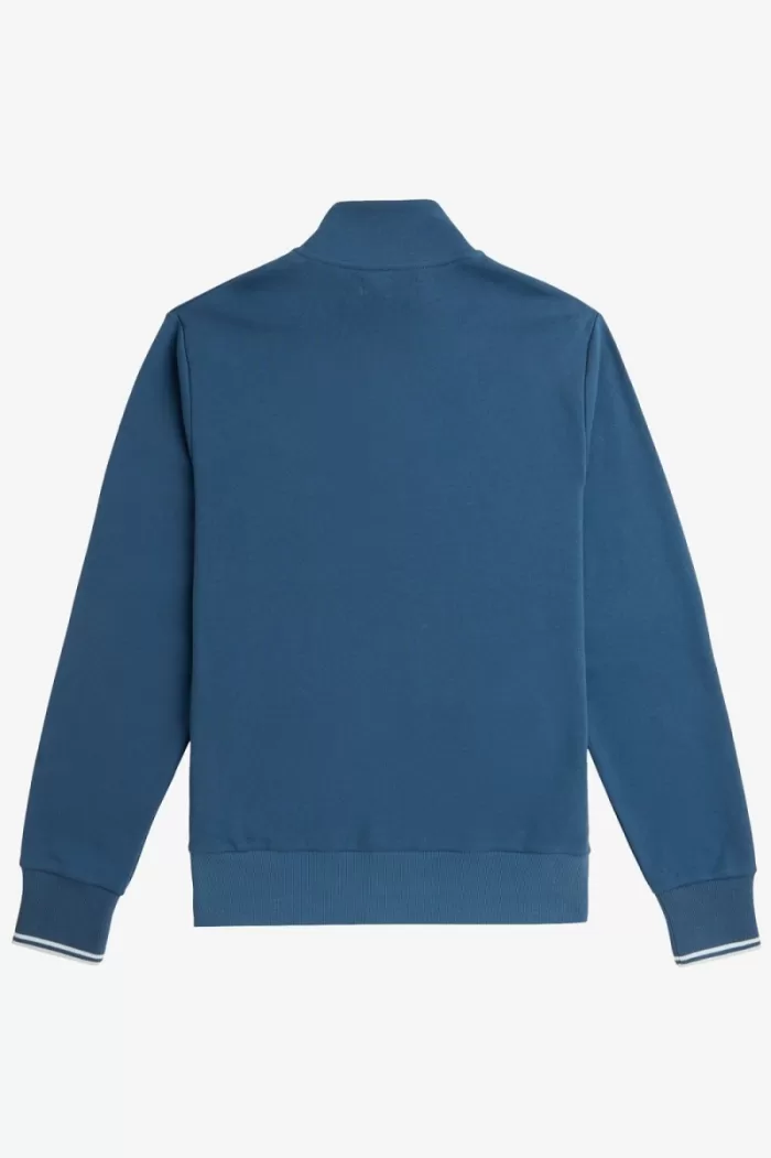 Fred Perry Half Zip Men’s Sweatshirts Midnight Blue Light Aqua | KLDNJ3901