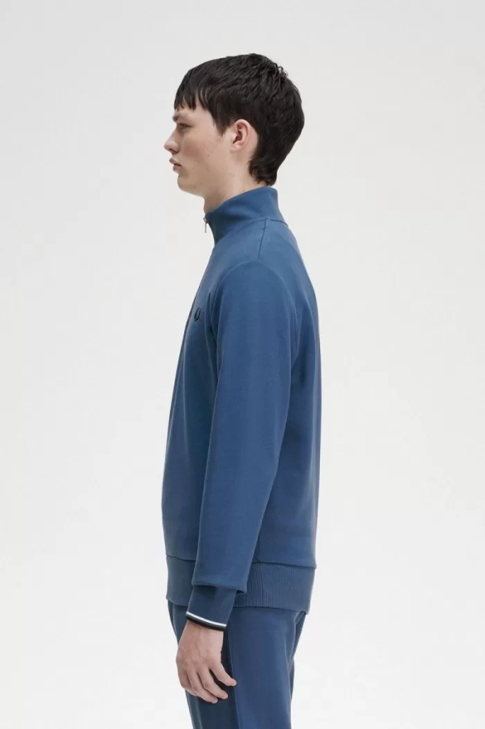 Fred Perry Half Zip Men’s Sweatshirts Midnight Blue | ZXGWN0631