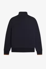 Fred Perry Half Zip Men’s Sweatshirts Navy Dark Coffee | KADUN1058