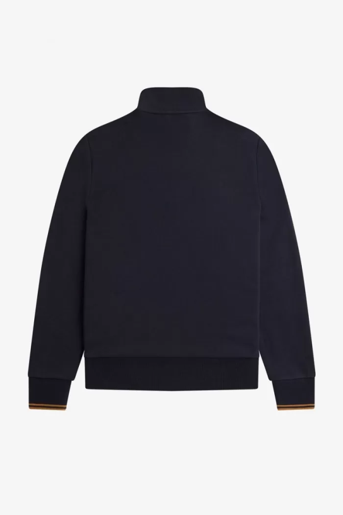 Fred Perry Half Zip Men’s Sweatshirts Navy Dark Coffee | KADUN1058