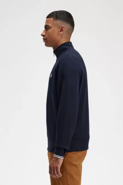 Fred Perry Half Zip Men’s Sweatshirts Navy | NYRHV1529