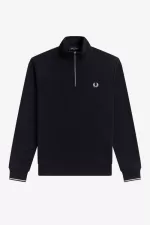 Fred Perry Half Zip Men’s Sweatshirts Navy | NYRHV1529