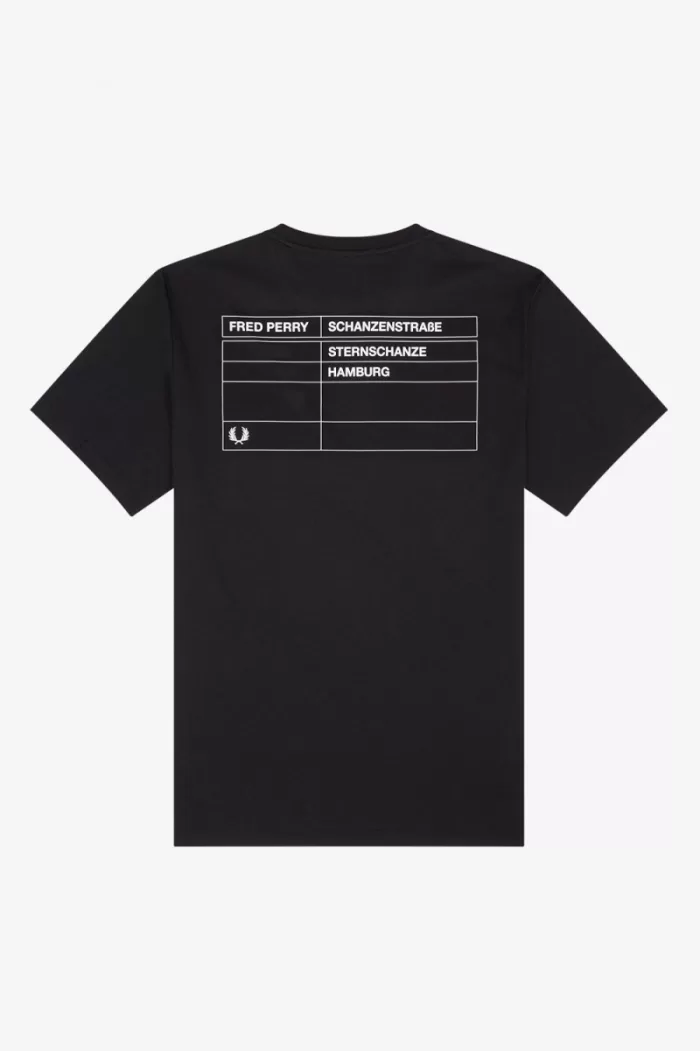 Fred Perry Hamburg Ringer Men’s T-Shirt Black | YKDOR3410