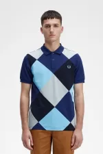 Fred Perry Harlequin Men’s Polo Shirt French Navy | GPFKB1620