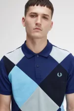 Fred Perry Harlequin Men’s Polo Shirt French Navy | GPFKB1620