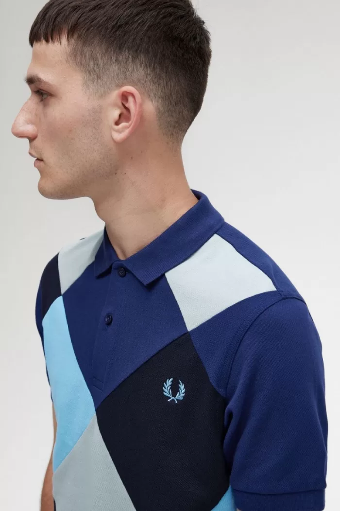 Fred Perry Harlequin Men’s Polo Shirt French Navy | GPFKB1620