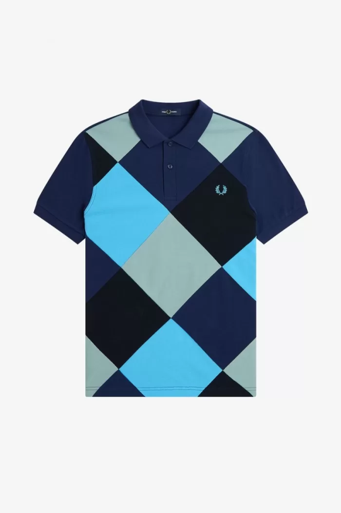 Fred Perry Harlequin Men’s Polo Shirt French Navy | GPFKB1620