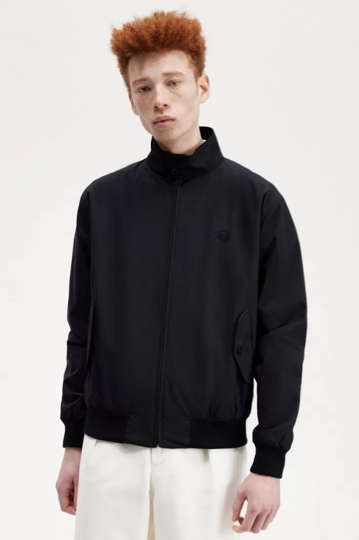 Fred Perry Harrington Men’s Jackets Black | KHXDV5432