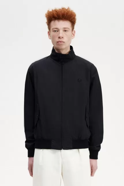 Fred Perry Harrington Men’s Jackets Black | KHXDV5432