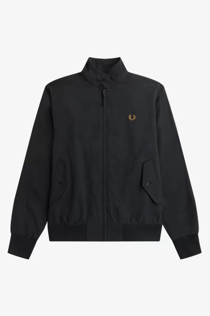 Fred Perry Harrington Men’s Jackets Black | UVYIC3784