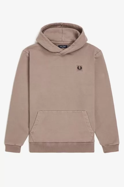 Fred Perry Heavyweight Hooded Men’s Sweatshirts Dark Pink | OEHBL8510