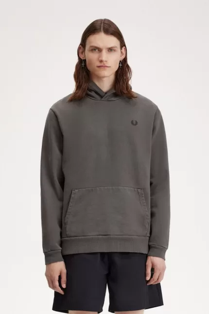 Fred Perry Heavyweight Hooded Men’s Sweatshirts Field Green | MTNOZ8954