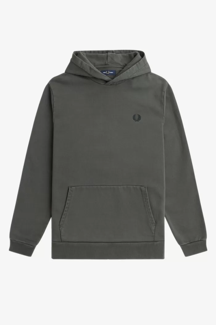 Fred Perry Heavyweight Hooded Men’s Sweatshirts Field Green | MTNOZ8954