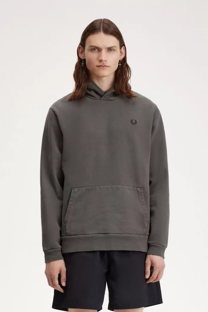 Fred Perry Heavyweight Hooded Men’s Sweatshirts Field Green | MTNOZ8954