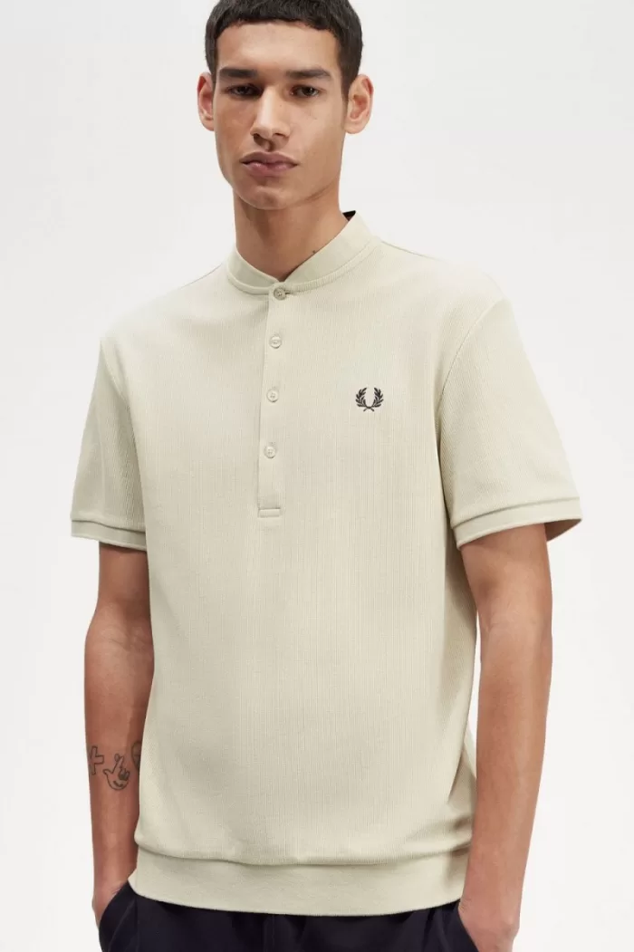 Fred Perry Henley Men’s Polo Shirt Light Mint | FTIHL2718