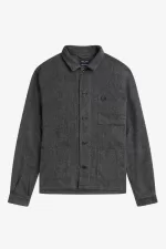 Fred Perry Herringbone Men’s Shirt Black | XFRKV9876