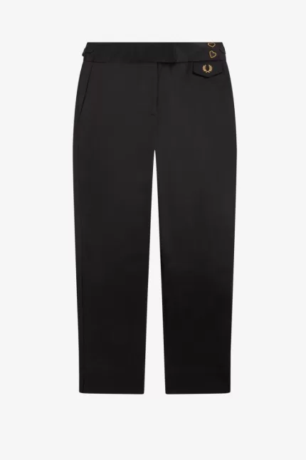 Fred Perry High Waist Women’s Pants Black | AUNOE3497