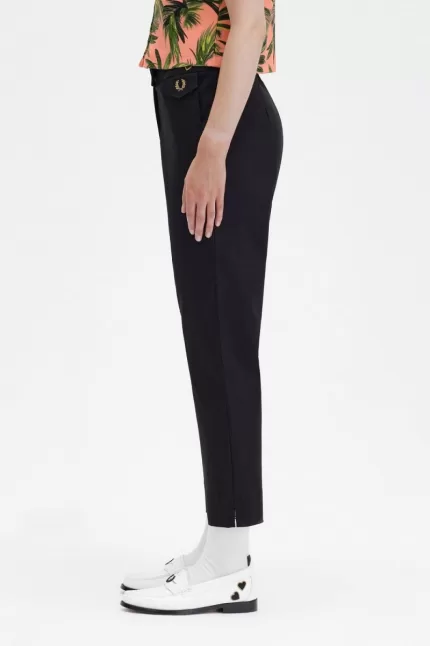 Fred Perry High Waist Women’s Pants Black | LCRNO4583