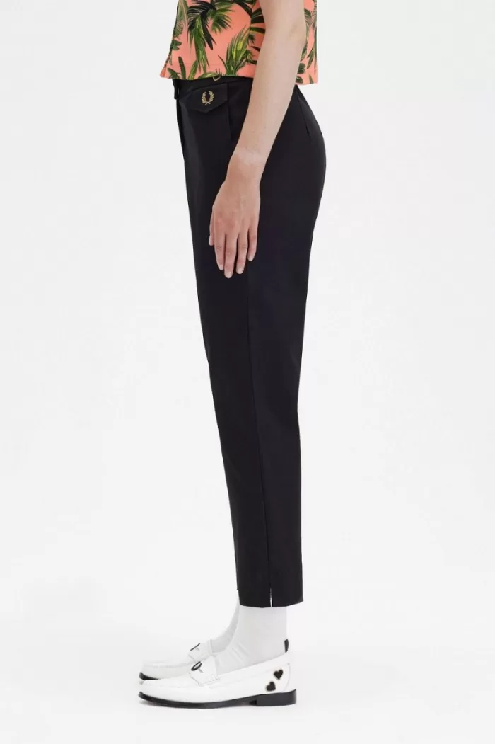 Fred Perry High Waist Women’s Pants Black | LCRNO4583