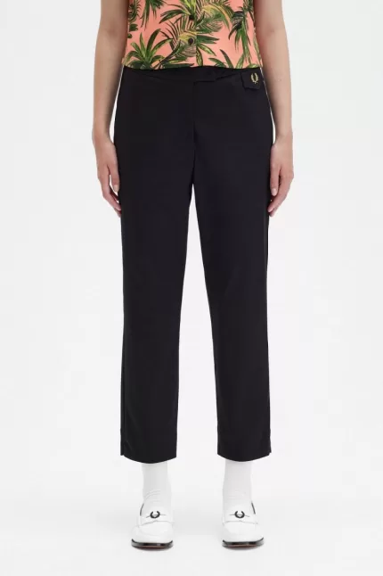 Fred Perry High Waist Women’s Pants Black | LCRNO4583