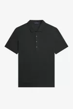 Fred Perry Honeycomb Cotton Men’s Polo Shirt Night Green | DYBTA9328