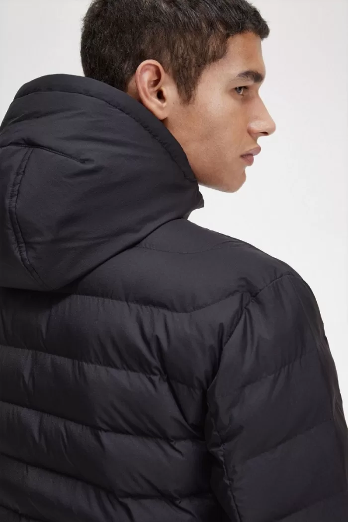 Fred Perry Hooded Insulated Men’s Jackets Black | MJOKD6943