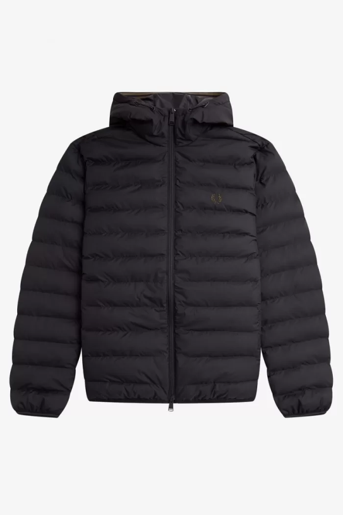 Fred Perry Hooded Insulated Men’s Jackets Black | MJOKD6943