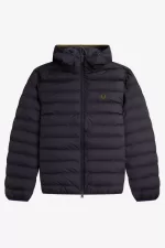 Fred Perry Hooded Insulated Men’s Jackets Navy | FXPYE9652