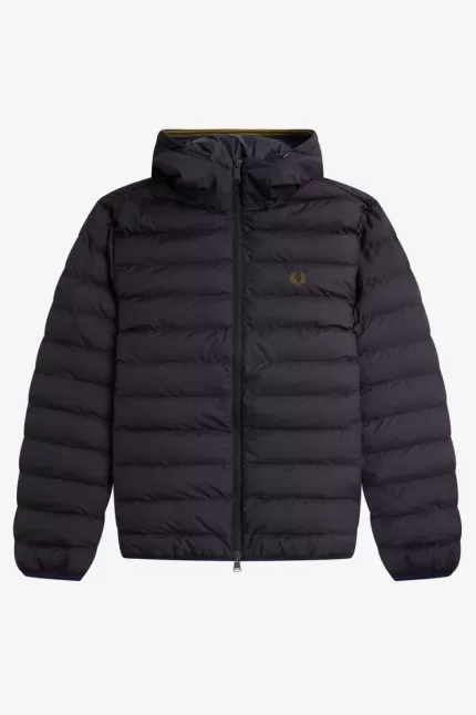 Fred Perry Hooded Insulated Men’s Jackets Navy | FXPYE9652