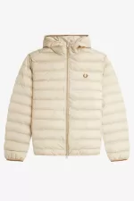 Fred Perry Hooded Insulated Men’s Jackets Oatmeal | DIONP0852