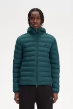 Fred Perry Hooded Insulated Men’s Jackets Petrol Blue | YPOAF7842