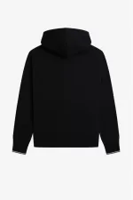 Fred Perry Hooded Zip Through Men’s Sweatshirts Black | IFJXL8302