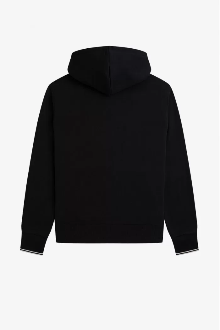 Fred Perry Hooded Zip Through Men’s Sweatshirts Black | IFJXL8302