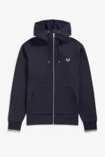 Fred Perry Hooded Zip Through Men’s Sweatshirts Navy | PENVI1976