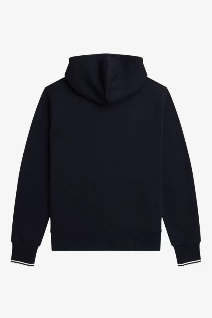 Fred Perry Hooded Zip Through Men’s Sweatshirts Navy | PENVI1976