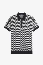 Fred Perry Jacquard Knitted Men’s Shirt Black | YKXEG3097