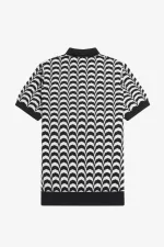 Fred Perry Jacquard Knitted Men’s Shirt Black | YKXEG3097