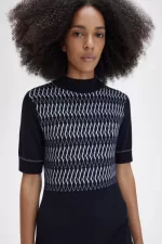 Fred Perry Jacquard Knitted Women’s Dress Navy | RUMZN3184