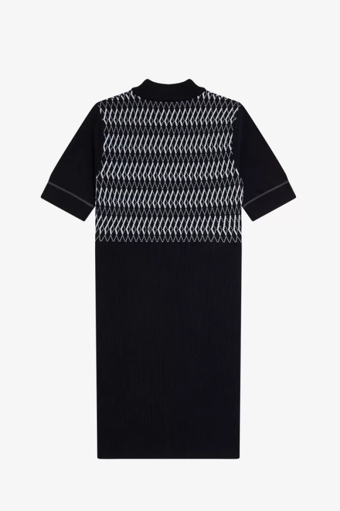 Fred Perry Jacquard Knitted Women’s Dress Navy | RUMZN3184