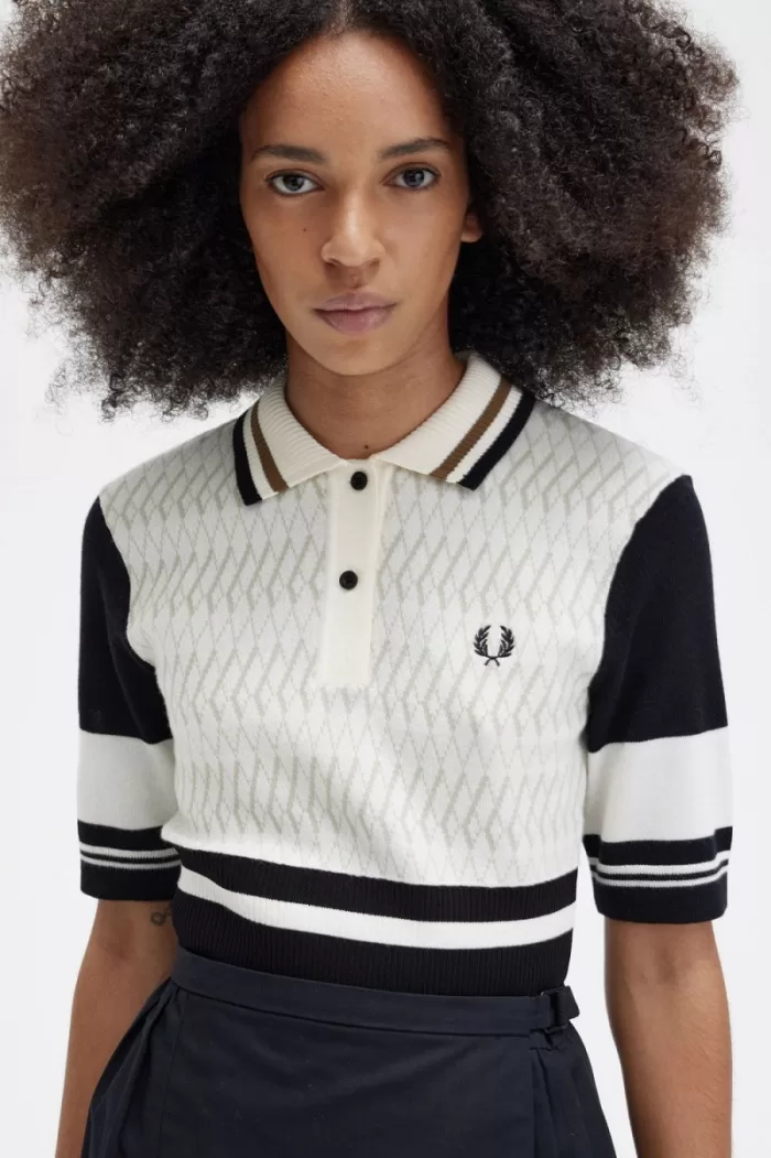 Fred Perry Jacquard Knitted Women’s Shirt Beige | URBIZ1695