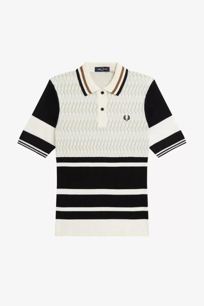 Fred Perry Jacquard Knitted Women’s Shirt Beige | URBIZ1695