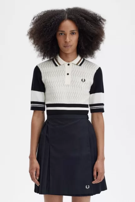 Fred Perry Jacquard Knitted Women’s Shirt Beige | URBIZ1695