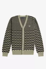 Fred Perry Jacquard Men’s Cardigan Warm Grey | AVDFY4061