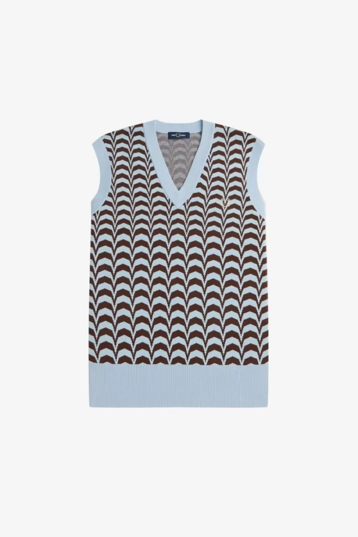 Fred Perry Jacquard Men’s Tanks Turquoise | FYPQD6412