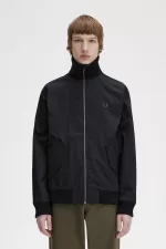 Fred Perry Knitted Rib Tennis Bomber Men’s Jackets Black | GLPWS5913